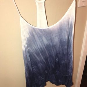 Blue and white tie dye shirt